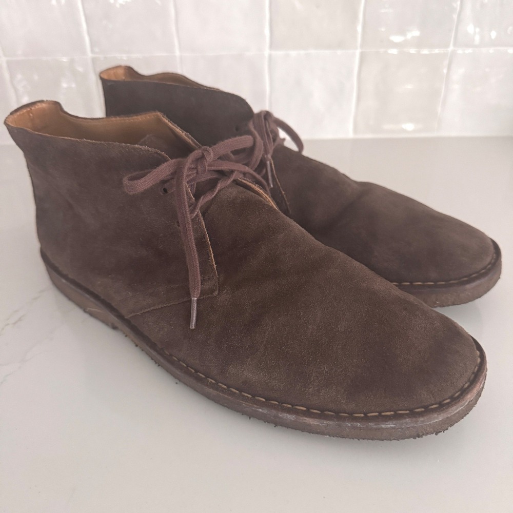 Peter Millar Chukka Boots Mens 11.5 Brown Suede Crepe Sole Desert Boots MC00F12